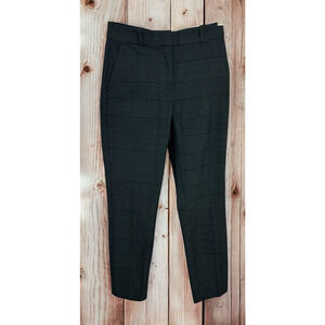 Women's H&M Plaid Black Gray Career Pants Sz 6 Tapered Trousers Slacks Office